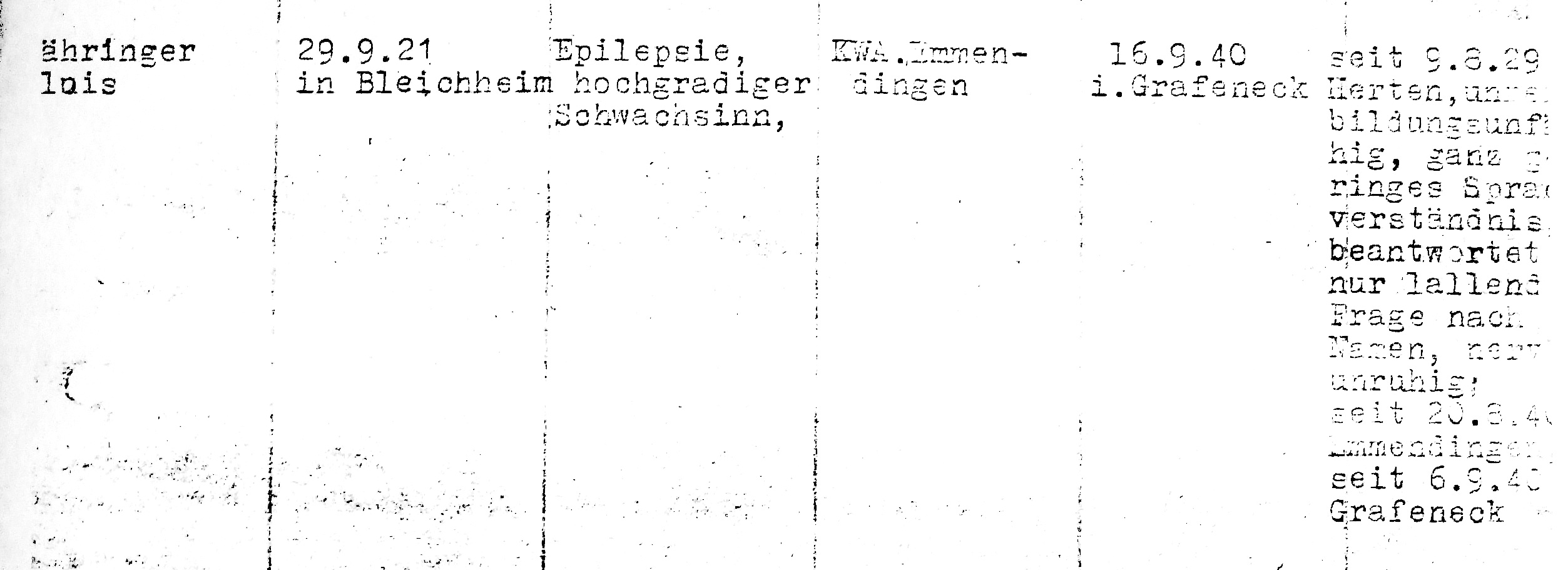 Opferbiografie: Alois Zähringer, Verzeichnis Herten