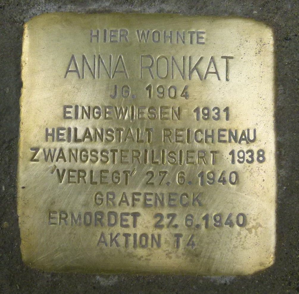 Historischer Ort: Stolperstein für Anna Maria Ronkat