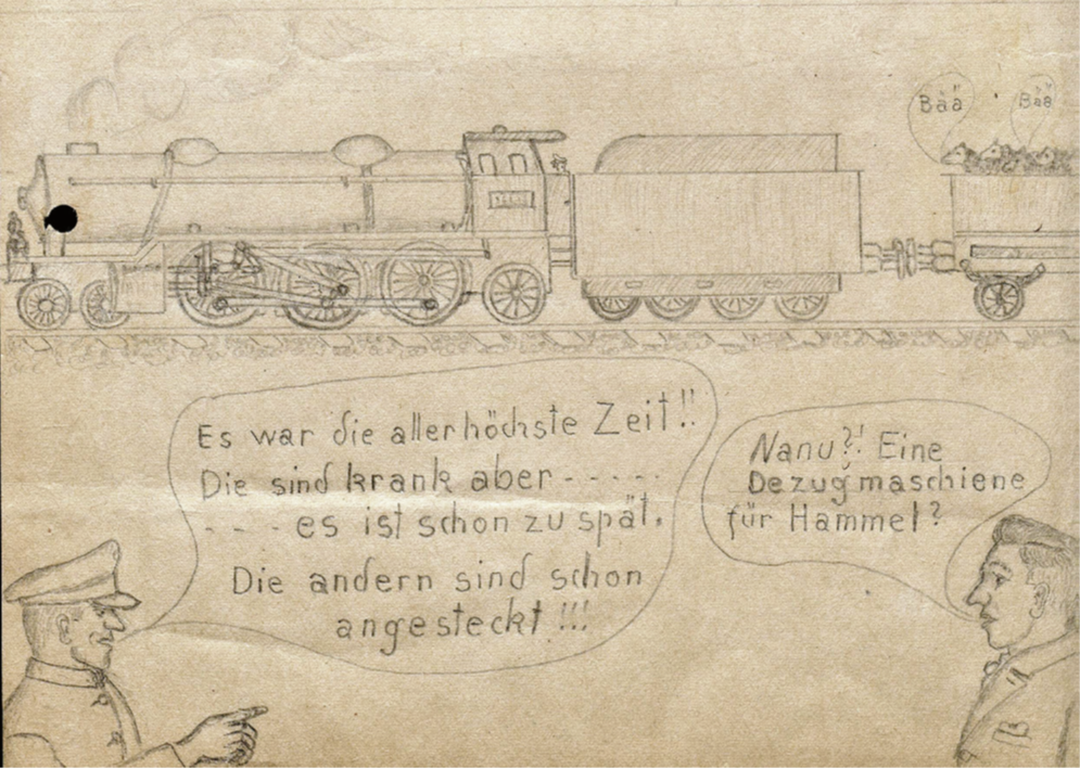 Opferbiographie: Ernst Putzki, Zeichnung Transport