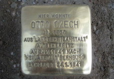 Historische Orte: Stolperstein für Otto Czech, Foto des Stolpersteines