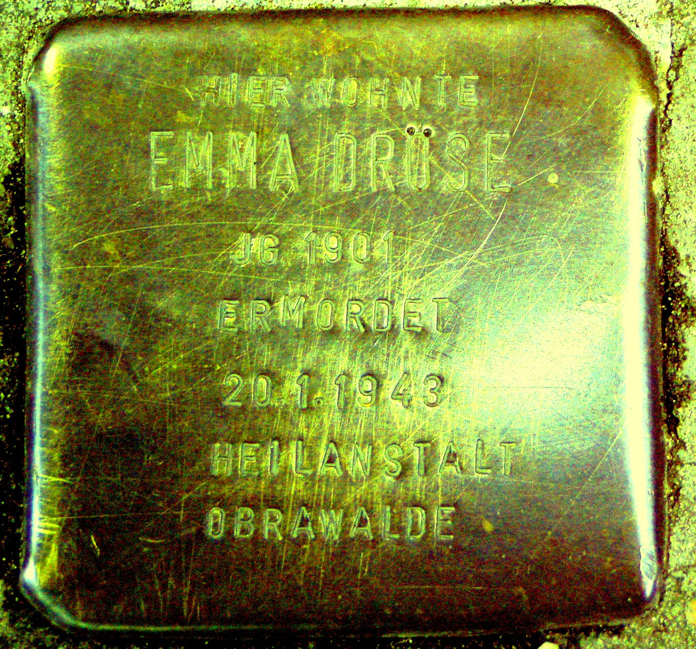 Historischer Ort: Stolperstein für Emma Droese 