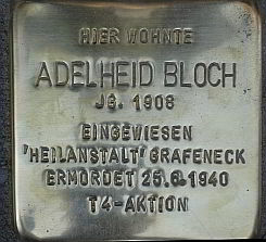 Historische Orte: Stolperstein für Adelheid Bloch, Foto Stolperstein