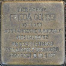 Historischer Ort: Stolperstein für Frieda Göhre, Foto des Stolpersteines