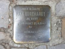 Historischer Ort: Stolperstein für Max Borchardt, Foto des Stolpersteines